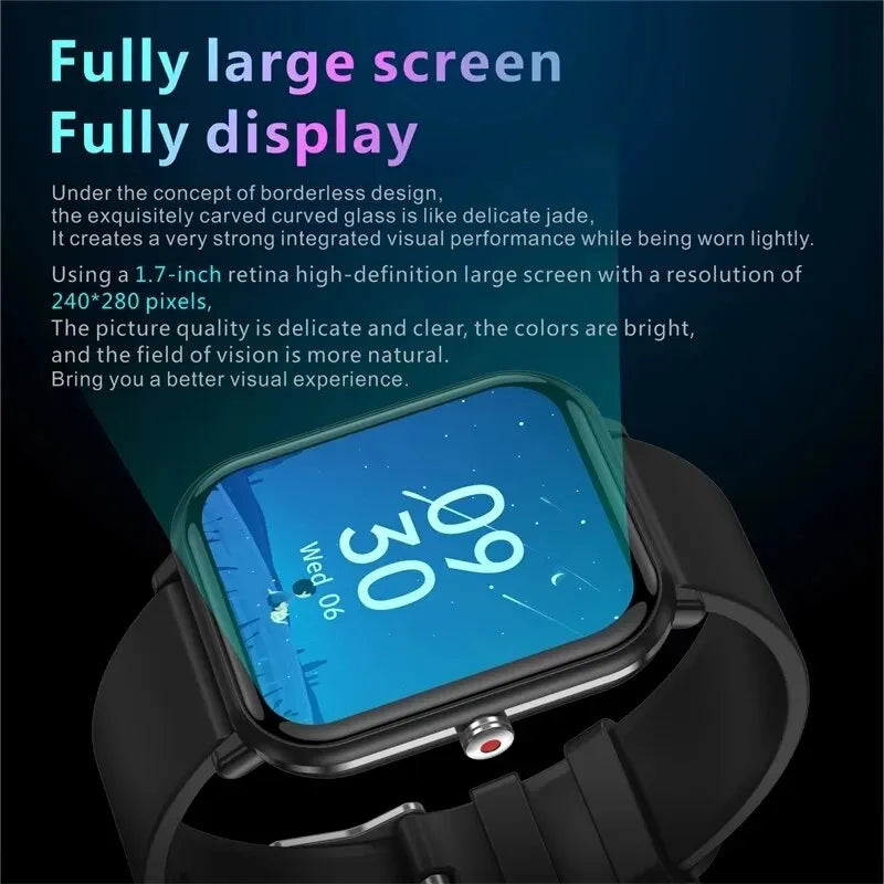 LIGE 2024 Smart Watch – Full Touch Screen Sports Fitness Watch, IP67 Waterproof, Bluetooth, Android & iOS Compatibility