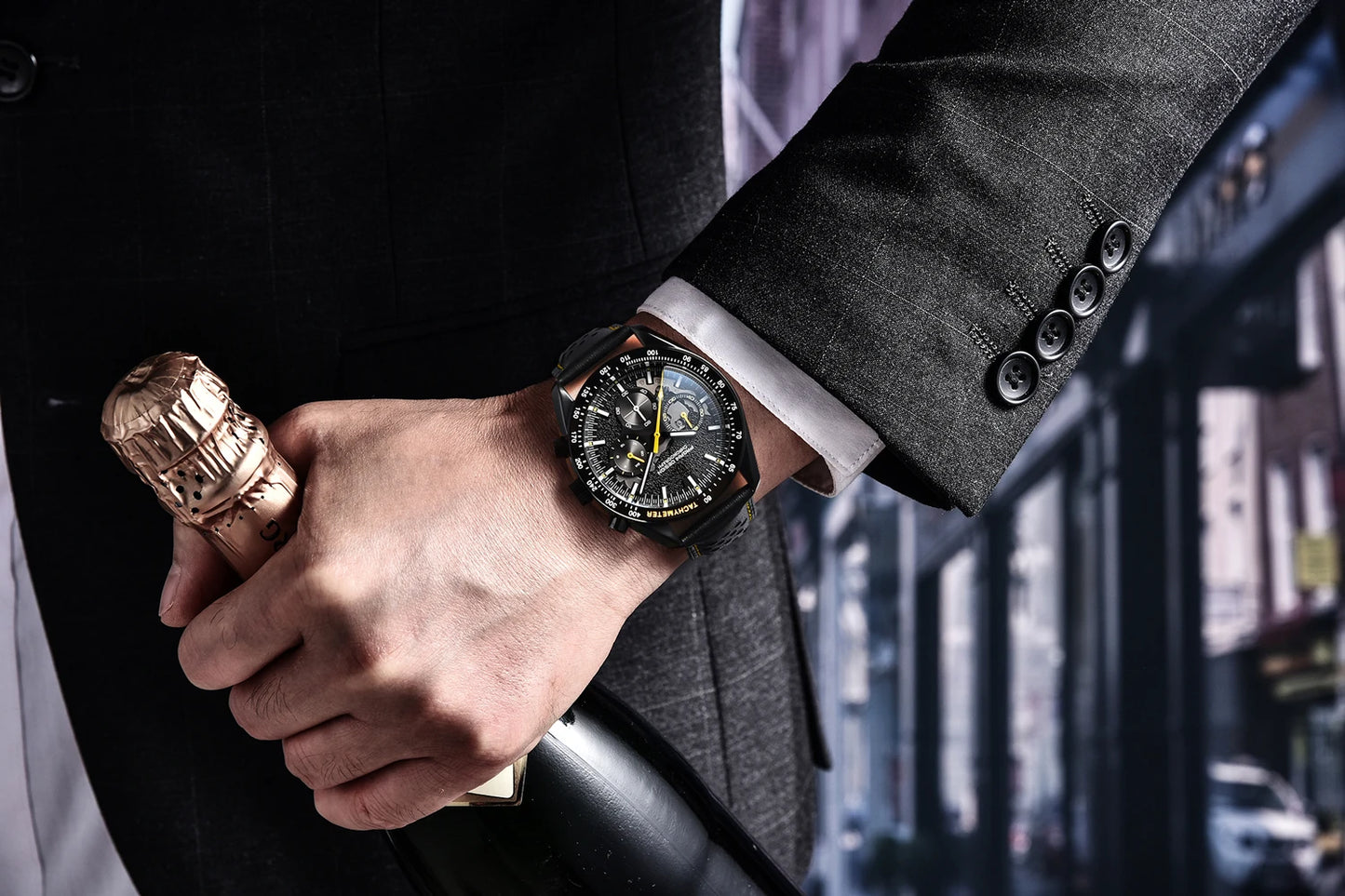 PAGANI DESIGN 1701 Moon Men’s Luxury Quartz Chronograph Watch – Waterproof AR Sapphire Mirror