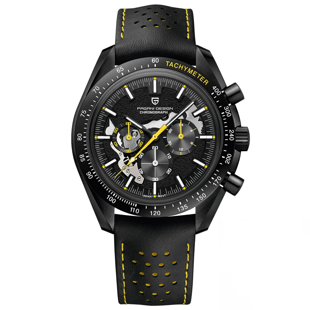 PAGANI DESIGN 1701 Moon Men’s Luxury Quartz Chronograph Watch – Waterproof AR Sapphire Mirror