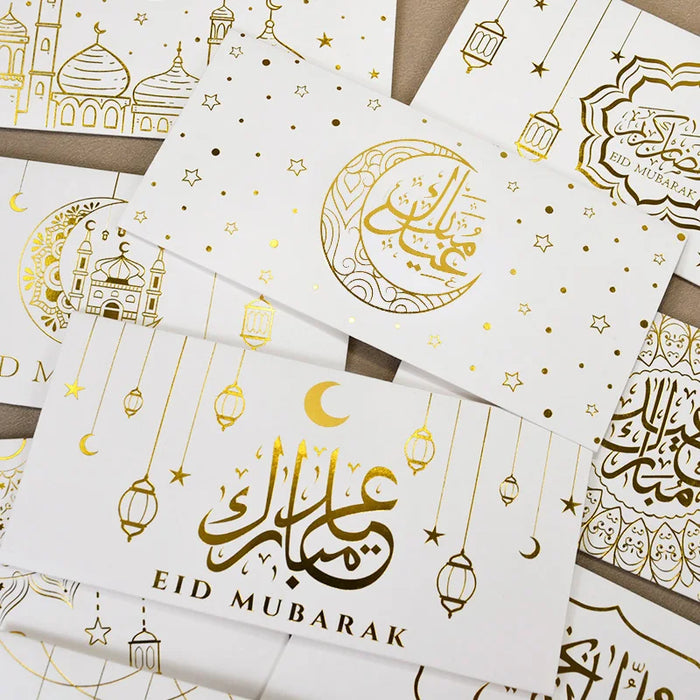 9Pcs Eid Mubarak Envelopes Money Gift Card Bags 2025 Islamic Muslim Party Supplies Ramadan Decoration Eid Al-fitr Invitation