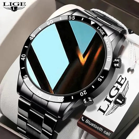 ساعة ذكية LIGE 2025، شاشة OLED مقاس 1.3 بوصة، متتبع لياقة بدنية، بلوتوث، مقاومة للماء، متوافقة مع نظامي Android وiOS